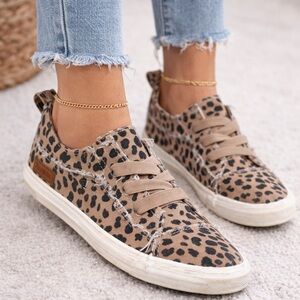 Blowfish Tan Leopard Print Sneakers